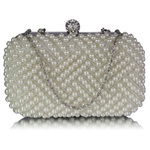 Dámska perličkova listová kabelka LS Fashion Claire - ivory