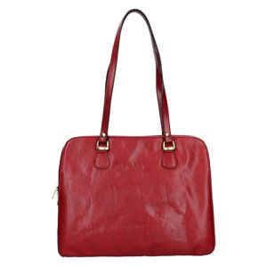 Luxusná kožená dámska kabelka Hexagona 113292 - červená