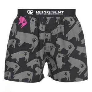 Pánske Boxerky Represent Exclusive piggy - čierno-šedá