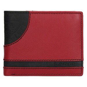 Pánska kožená slim peňaženka Lagen Rhys - čierno-červená