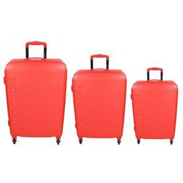 Sada 3 cestovných kufrov United Colors of Benetton Aura S, M, L - červená