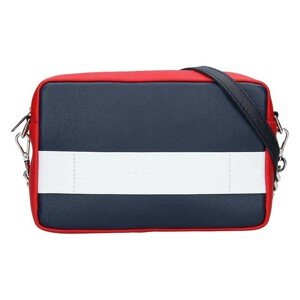 Dámska kožená crossbody kabelka Facebag Ninas - modro-červeno-biela