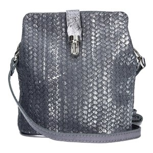 Dámske kožené crossbody Facebag Marta - šedo-strieborná