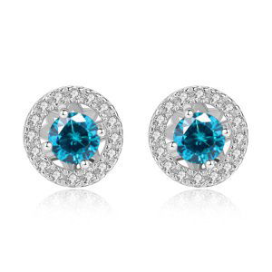Linda's Jewelry Strieborné napichovacie náušnice Deep Blue Magnolia Ag 925/1000 IN375