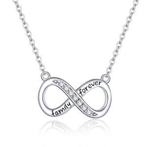 Linda's Jewelry Strieborný náhrdelník so zirkónmi Nekonečno Forever Family Ag 925/1000 INH042