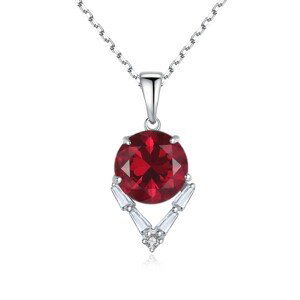 Linda's Jewelry Strieborný náhrdelník Red & Crystal Ag 925/1000 INH178