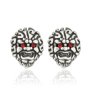 Sam's Artisans Náušnice Red Monster Skull chirurgická oceľ INM051