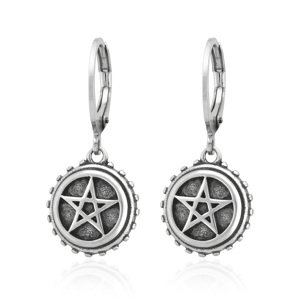 Sam's Artisans Náušnice Visiace Pentagram chirurgická oceľ  INM080