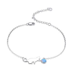 Linda's Jewelry Strieborný náramok Mačka a Klubíčko Ag 925/1000 INR099