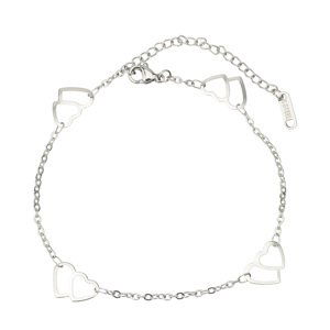 Linda's Jewelry BFF Náramok na nohu Dvojité Srdcia chirurgická oceľ INR134