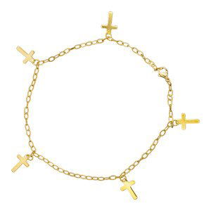 Linda's Jewelry Náramok na nohu Fancy Cross chirurgická oceľ INR137