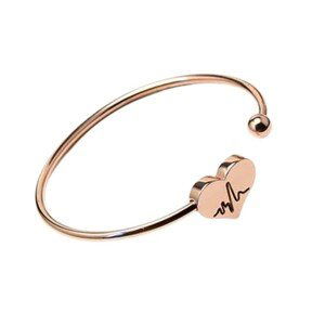 Linda's Jewelry Náramok Love Srdcabeat Rose chirurgická oceľ INR141