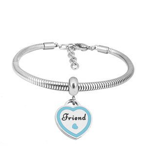 Linda's Jewelry Náramok BFF Blue Heart Chirurgická oceľ INR150