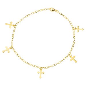 Linda's Jewelry Náramok na nohu Ghotic Cross chirurgická oceľ INR157