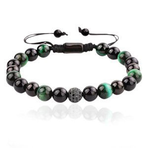 Linda's Jewelry Korálkový náramok Dual Color Black & Green INR206