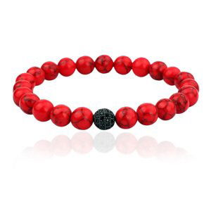 Linda's Jewelry Korálkový náramok Červený Tyrkys INR216