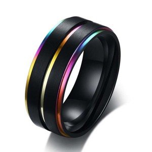 Sam's Artisans Prsteň Chromatic Lines chirurgická oceľ IPRM005-67 Veľkosť: 56