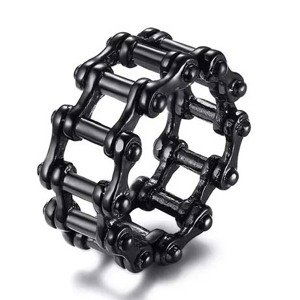 Sam's Artisans Prsteň Biker Chain Black chirurgická oceľ IPRM008-70 Veľkosť: 68