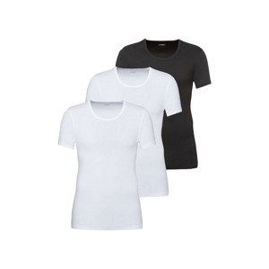 LIVERGY® Pánske tričko z rebrovitej pleteniny, 3 kusy (S, čierna/biela)