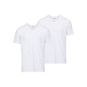 MEXX Pánske tričko, 2 kusy (M, biela/výstrih v tvare „V“)