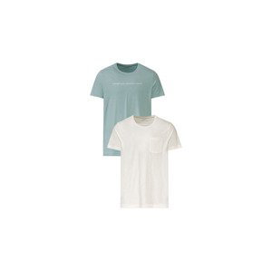 LIVERGY® Pánske tričko, 2 kusy (S (44/46), zelená/biela)
