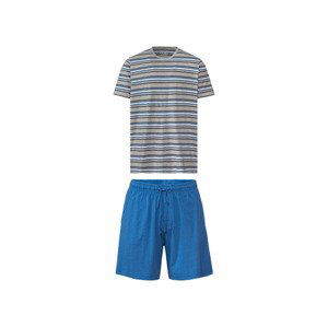 LIVERGY® Pánske krátke pyžamo (S (44/46), pruhy/modrá)