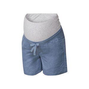 esmara® Dámske ľanové tehotenské šortky (40, modrá)