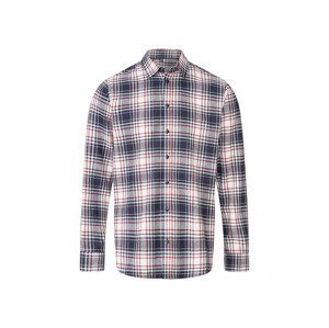 LIVERGY® Pánska flanelová košeľa (XL (43/44), biela/modrá/červená)