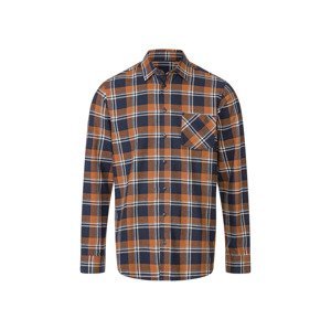 LIVERGY® Pánska flanelová košeľa (L (41/42), modrá/oranžová)