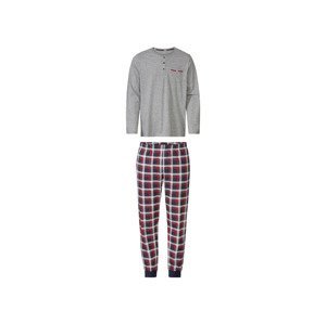 LIVERGY® Pánske pyžamo (L (52/54), sivá/červená/navy modrá)