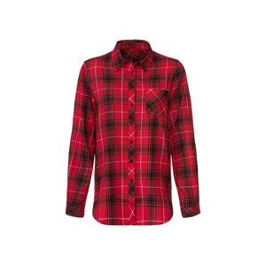 esmara® Dámska flanelová košeľa (38, károvaná/červená/čierna)