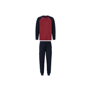 LIVERGY® Pánske flaušové pyžamo (XL (56/58), navy modrá/červená)