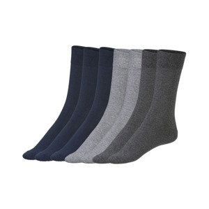 LIVERGY® Pánske ponožky, 7 párov (39/42, sivá/navy modrá)