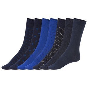 LIVERGY® Pánske ponožky, 7 párov (39/42, navy modrá/modrá)