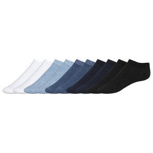 LIVERGY® Pánske ponožky, 10 párov (43/46, biela/modrá/navy modrá/čierna)
