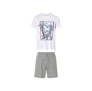 LIVERGY® Pánske pyžamo (M (48/50), biela/sivá)