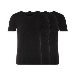 LIVERGY® Pánske spodné tričko, 3 kusy (L, okrúhly výstrih/čierna )