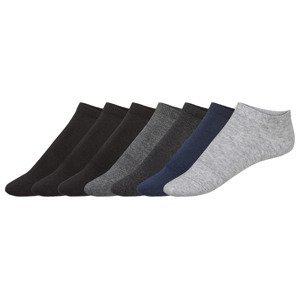 LIVERGY® Pánske nízke ponožky s BIO bavlnou, 7 párov (39/42, sivá/čierna)