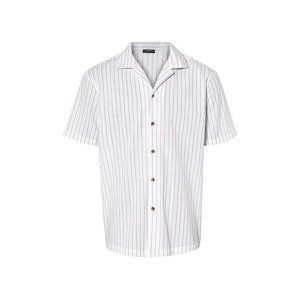 LIVERGY® Pánska košeľa s krátkym rukávom „Regular Fit“ (M (39/40), pruhy/biela)