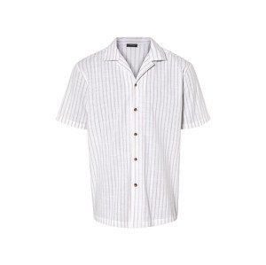 LIVERGY® Pánska košeľa s krátkym rukávom „Regular Fit“ (L (41/42), pruhy/biela)
