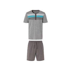 LIVERGY® Pánske krátke pyžamo s BIO bavlnou (M (48/50), sivá)