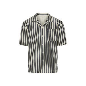 LIVERGY® Pánska košeľa s krátkym rukávom (M (39/40), námornícka modrá/krémová)