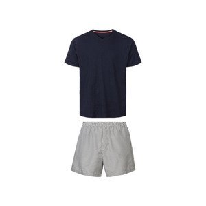 LIVERGY® Pánske krátke pyžamo (S (44/46), navy modrá/biela)