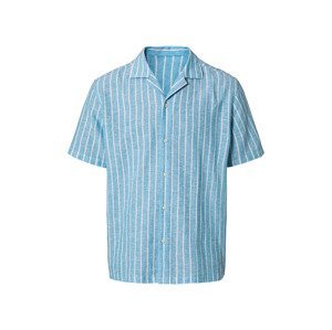 LIVERGY® Pánska košeľa s krátkym rukávom „Regular fit“ (L (41/42), pruhy/modrá/biela)