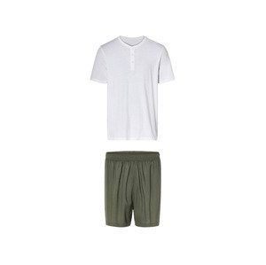 LIVERGY® Pánske pyžamo (M (48/50), biela/kaki)