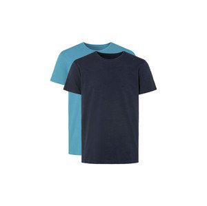 LIVERGY® Pánske tričko, 2 kusy (XL (56/58), navy modrá/modrá)