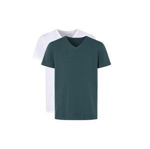 LIVERGY® Pánske tričko, 2 kusy (XXL (60/62), zelená/biela)