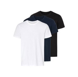 LIVERGY® Pánske tričko, 3 kusy (XL (56/58), navy modrá/čierna/biela)