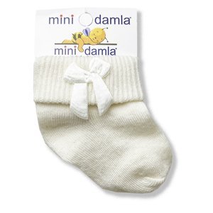 minidamla Dievčenské novorodenecké ponožky- krémové, 1 pár