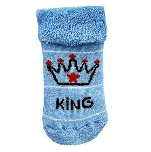 minidamla Novorodenecké ponožky- King, modré